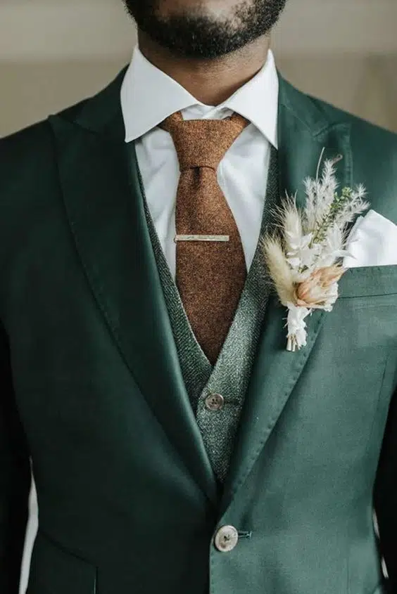 traje de novio verde lana
